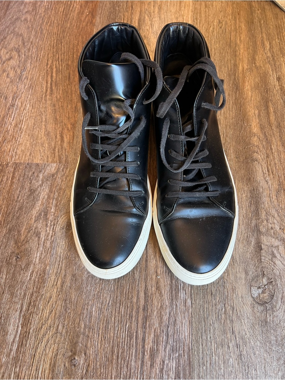 Common Projects Black High-Top Sneakers with Off-White Sole